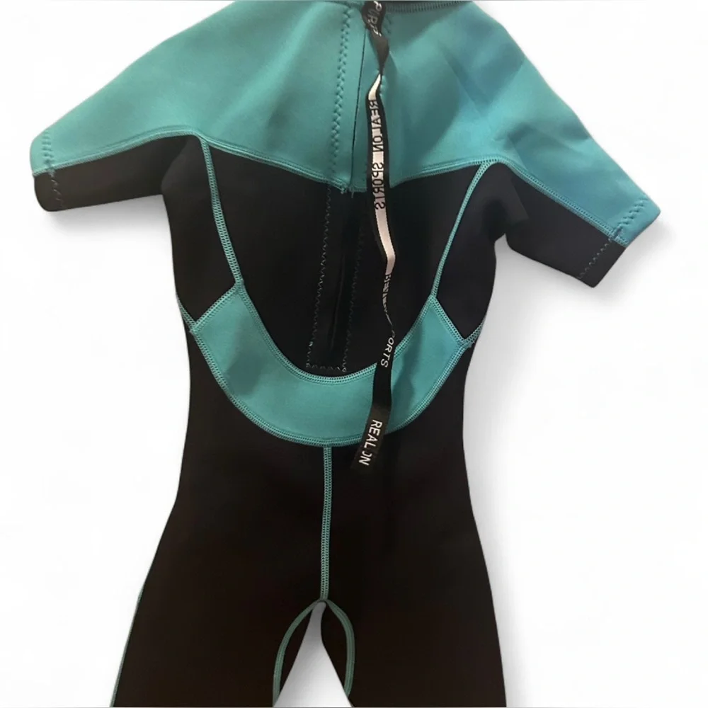 Realon Kids XS Shorty Wetsuit Blue & Black 90% Neoprene Swim Surf Water Sports